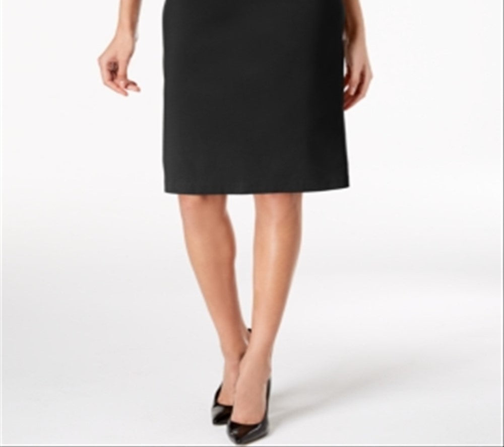 JM Collection Women's Rivet Waist a Line Skirt Black Size Large