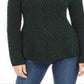 Style & CoWomen's Scalloped Hem Ribbed Knit Sweater Green Size XX-Large