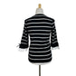 Maison Jules Women's Striped 3/4 Sleeve Shirt White/Black Size XX-Large