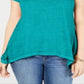 Style & CoWomen's Cap Sleeve Handkerchief Top Light Green Size Large
