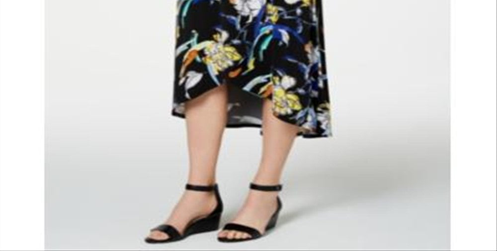 JM Collection Women's Printed Faux Wrap Maxi Skirt Black Size XX-Large