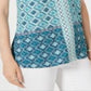 Style & CoWomen's Printed Tassel Tie Top  Blue Size Large