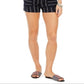Style & CoWomen's Striped Linen Blend Shorts Blue Size Large