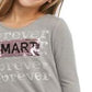 Beautees Big Girl's Forever Smart & Kind Flip Sequin Top Gray Size Medium