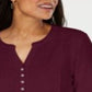 Karen Scott Women's Lace Front Henley Top Red Size X-Small