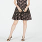INC International Concepts Women's Sequined Lace Fit & Flare Dress Black Size 12