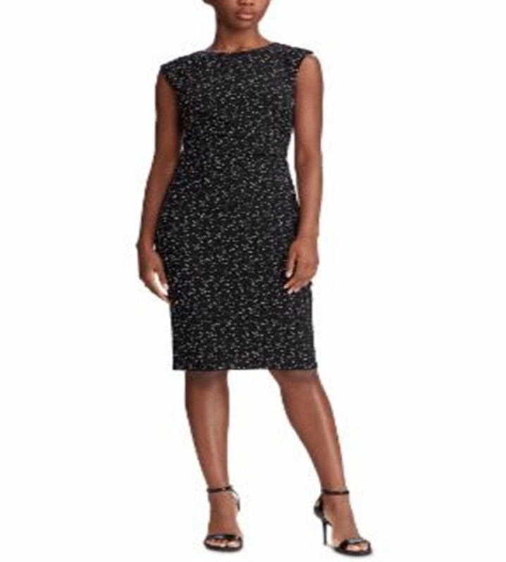 Ralph Lauren Women's Print Jersey Dress Black Size 6 Petite