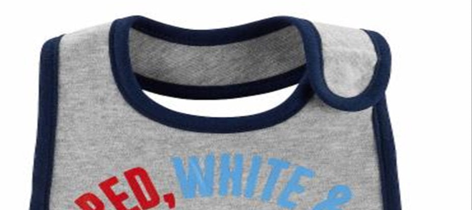 Carter's Baby Boy's & Girl's Holiday Cotton Bib Gray Size Regular