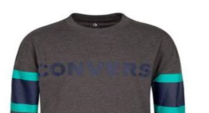 Converse Big Boy's Football Jersey Cotton T-Shirt Gray Size Medium