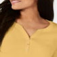 Karen Scott Women's Cotton Henley Top Brown Size XX-Large