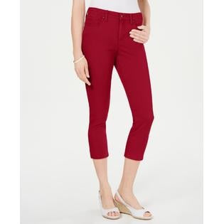 Charter Club Women's Tummy Control Bristol Capri Jeans Red Size 10 Petite