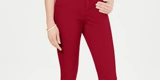 Charter Club Women's Tummy Control Bristol Capri Jeans Red Size 10 Petite