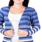 NY Collection Women's Striped Duster Cardigan Blue Size -Petite XS
