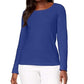 Karen Scott Women's Cotton Scoop Neck Top Blue Size PSM