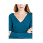 Maison Jules Women's  V-Neck Sweater   Eastern Blue Blue Size 2XL