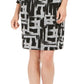JM Collection Women's Stippled Spots Printed Zip Front Dress Black Size Large