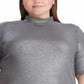 Ralph Lauren Women's Plus Stretch Turtleneck Top Gray Size 1X
