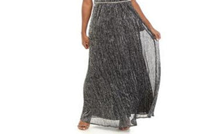 Slny Women's Embellished Sleeveless Halter Maxi Sheath Evening Dress Silver Size 16