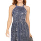 INC International Concepts Women's Sparkle Halter Dress Blue Size 12