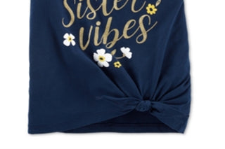 Carter's Toddler Girl's Vibes Print Tie Front Cotton T-Shirt Blue Size 3T