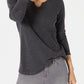 Style & Co Women's Split Neck Cotton Thermal Top Grey Size XX-Large