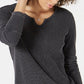Style & Co Women's Split Neck Cotton Thermal Top Grey Size XX-Large