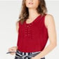 INC International Concepts Women's Sleeveless Scoop Neck Top Red Size Petite Small