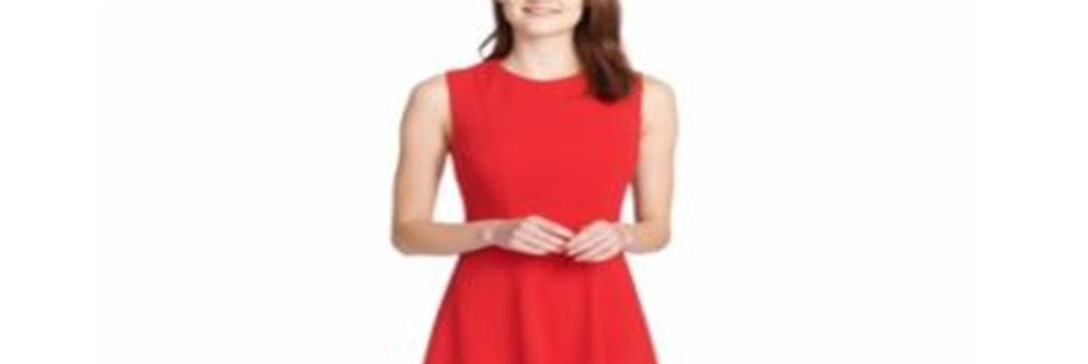 Tommy Hilfiger Women's Sleeveless Knee Length Fit Flare Dress Red Size 8