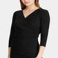 Ralph Lauren Women's 3/4 Sleeve Runched Jersey Dress Black Size 0