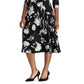 Ralph Lauren Women's Cream Floral Surplice Fit & Flare MIDI Dress Black Size 6