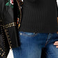 INC International Concepts Women's Zip Henley Black Size Petite S