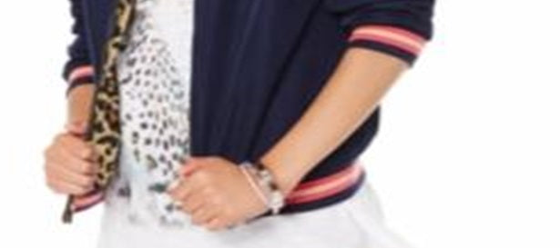 Epic Threads Big Girl's Reversible Bomber Jacket Blue Size Medium