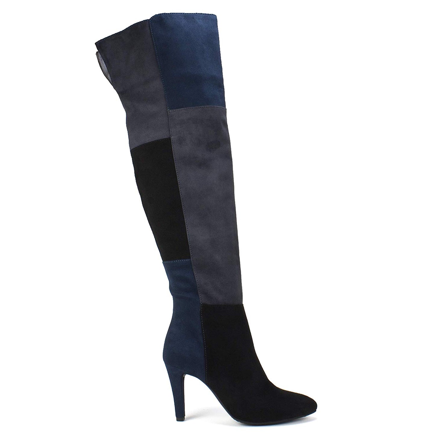Rialto Women's Leather Closed Toe Knee High Fashion Boots Blue Size 9.5 M