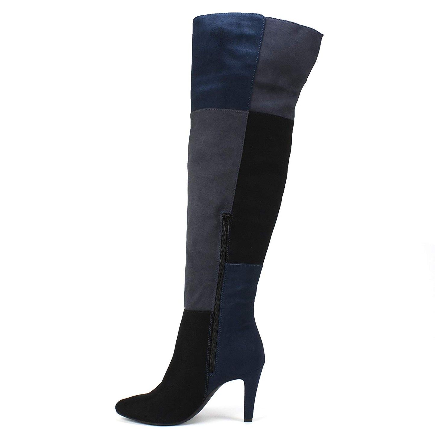 Rialto Women's Leather Closed Toe Knee High Fashion Boots Blue Size 9.5 M
