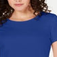 Karen Scott Women's Solid T-Shirt Blue Size XX-Large
