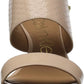 Calvin Klein Women's Cecily Leather Open Toe Casual Slide Sandals Beige Size 10