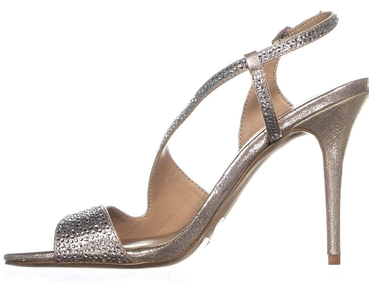 INC International Concepts Women's Renita2 Fabric Open Toe Pearl Gold Size 10 M
