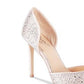 Badgley Mischka Women's Alexandra Embelished Pointed Toe Pump Champagne Beige Size 7 M
