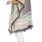 Two's Company Women's Roberta Moorish Pattern with Hand Stitched Embroidery and Tassels Poncho Blue Size One Size