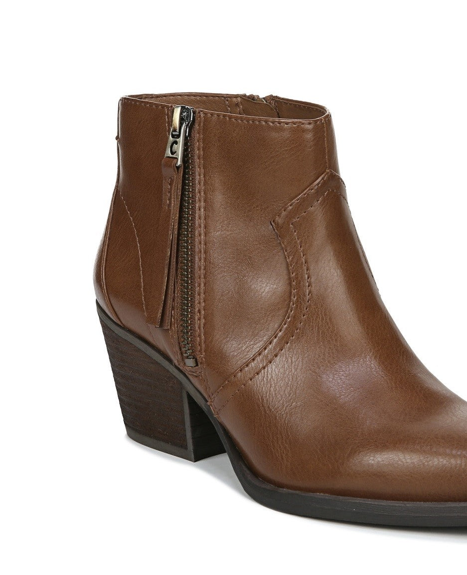 Circus by Sam Edelman Women's Whistler Faux Leather Ankle Booties Brown Size 8.5 M