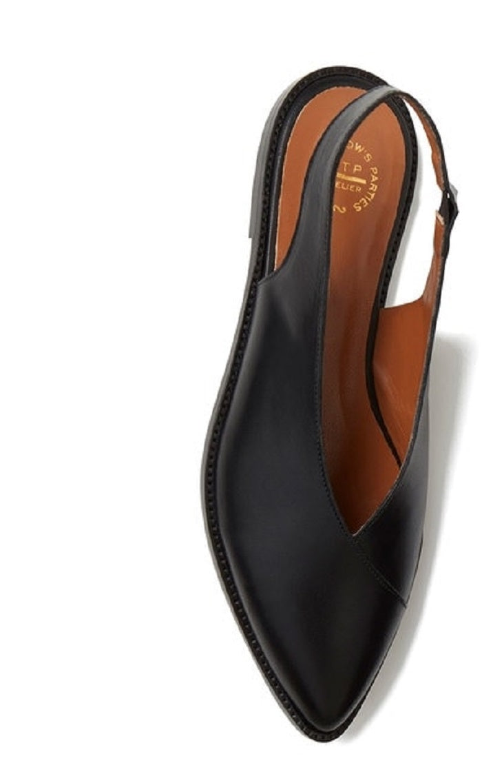ATP Atelier Women's Bee Slingback Flats Shoes Black Size 35