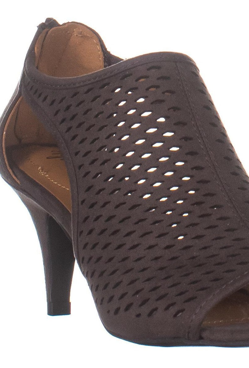 Style & Co Women's Haddiee Cut Out Ankle Peep Toe Heels Gray Size 6 M