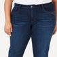 Style & Co Women's Tummy Control Straight Leg Jeans Blue Size 14W