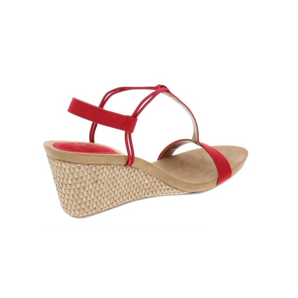 Style & Co. Womens Mulan Cork T-Strap Wedge Sandals Red Size 8 M