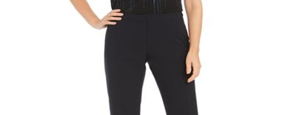 Calvin Klein Women's Highline Slim Straight Leg Dress Pants Blue Size 12