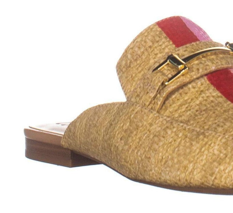 INC International Concepts Women's Gannie21 Closed Toe Mules Straw Nat Brown Size 6 M
