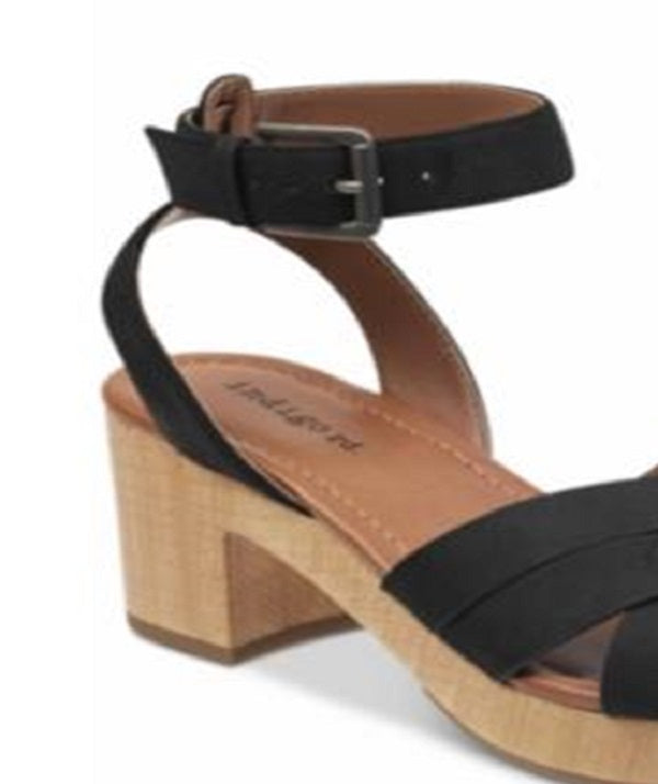 Indigo Rd. Women's Darsel Canvas Open Toe Casual Ankle Strap Sandals Black Size 10 M