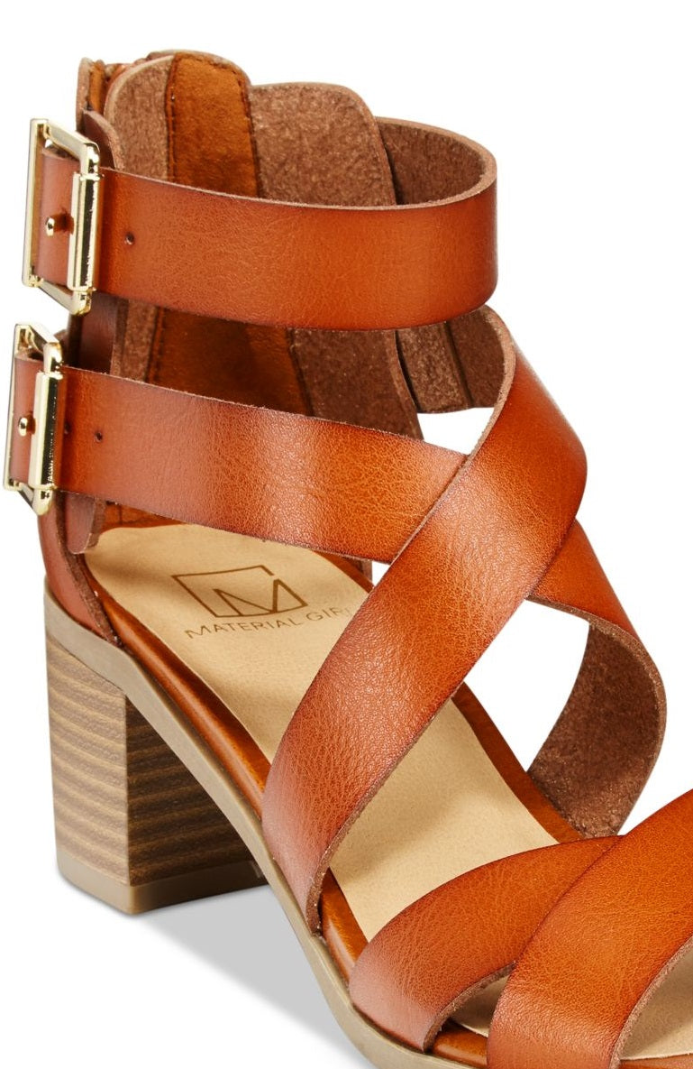 Material Girl Women's Danee Open Toe Casual Strappy Sandals Brown Size 10 M