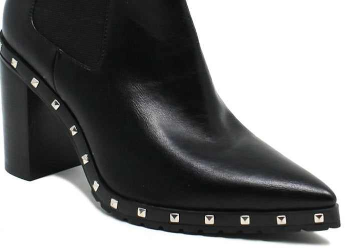 Charles By Charles David Women's Dodger Studded Point Toe Booties Black Size 9.5