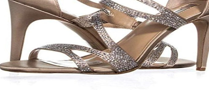 INC International Concepts Women's Synthetic Metallic Strappy Sandals Brown Size 10 M